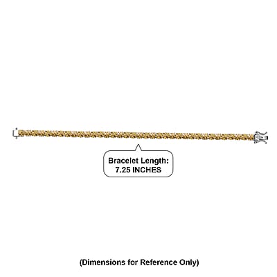 D'Joy Yellow Diamond 3.00 ctw Royal Crossfire Bracelet in Rhodium Over Sterling Silver (7.25 In)