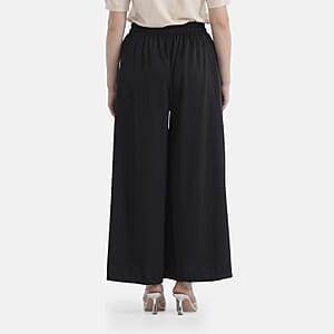  La Marey Black Wide Leg Pleated Front Knit Trouser