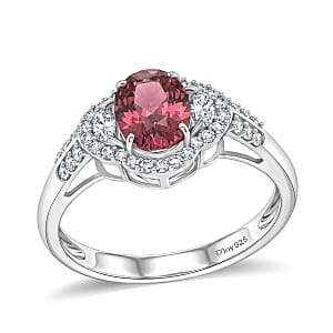 D'Joy Premium Pink Zircon and White Zircon 2.65 ctw Regal Heritage Ring in Rhodium Over Sterling Silver (Size 10.0)