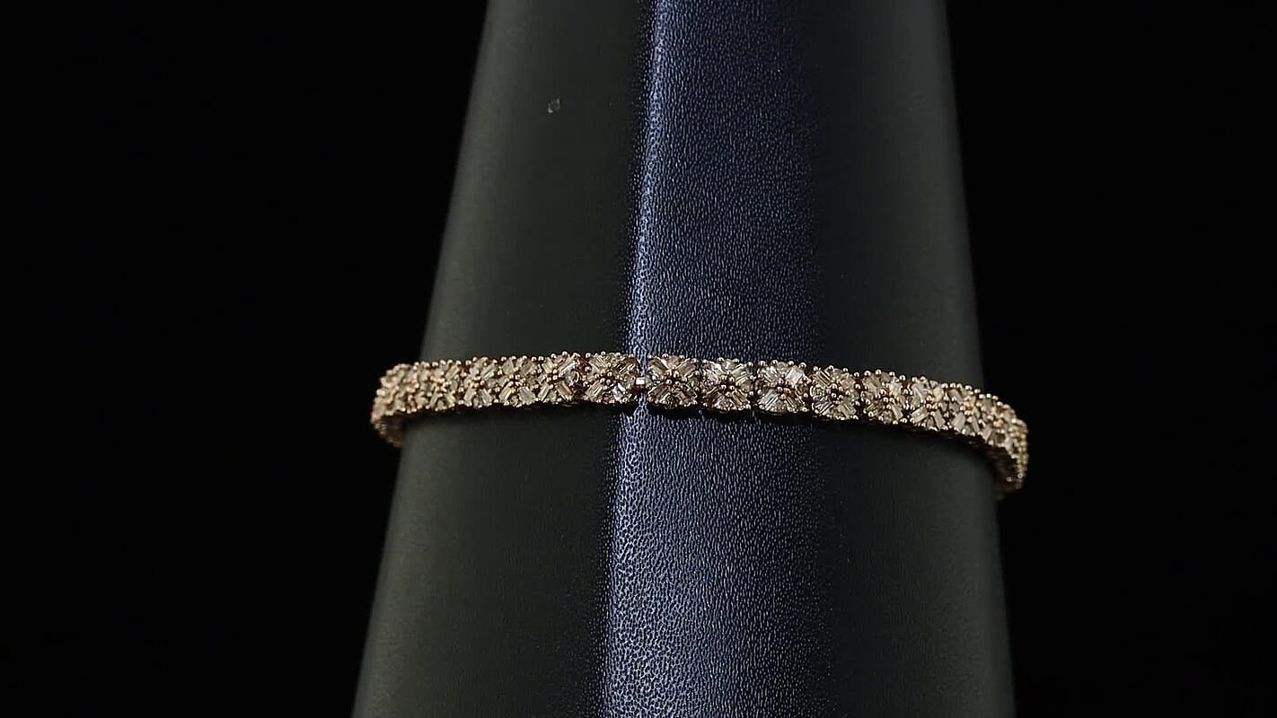 D'Joy Diamond Bracelet in Rhodium Over Sterling Silver (7.25 In) 4.00 ctw