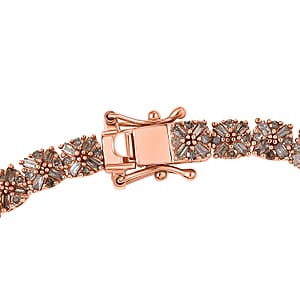 D'Joy Natural Champagne Diamond 4.00 ctw Royal Crossfire Bracelet in 18K Vermeil Rose Gold Over Sterling Silver (8.00 In)