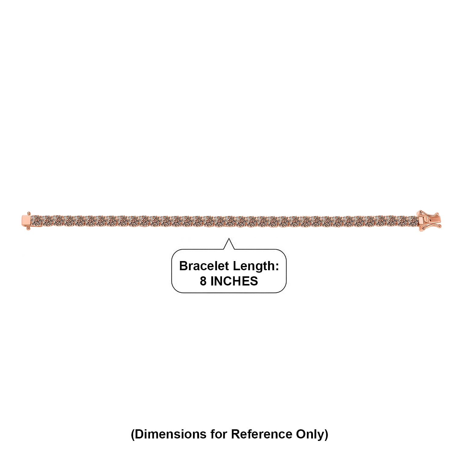 D'Joy Natural Champagne Diamond 4.00 ctw Royal Crossfire Bracelet in 18K Vermeil Rose Gold Over Sterling Silver (8.00 In)