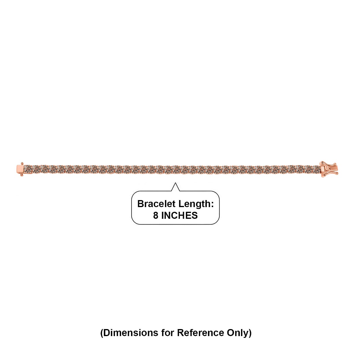 D'Joy Natural Champagne Diamond 4.00 ctw Royal Crossfire Bracelet in 18K Vermeil Rose Gold Over Sterling Silver (8.00 In) image number 4