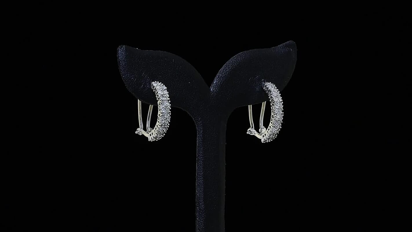 D'Joy Natural Champagne Diamond Royal Crossfire Earrings in 18K Vermeil RG Over Sterling Silver 1.00 ctw