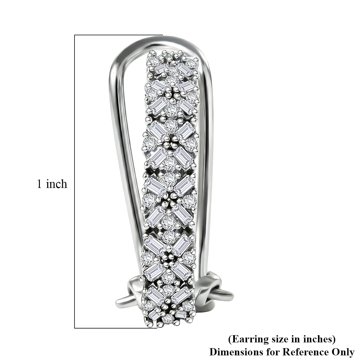 D'Joy Diamond 1.00 ctw Royal Crossfire Earrings in Rhodium Over Sterling Silver
