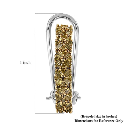 D'Joy Yellow Diamond 1.00 ctw Royal Crossfire Earrings in Rhodium Over Sterling Silver