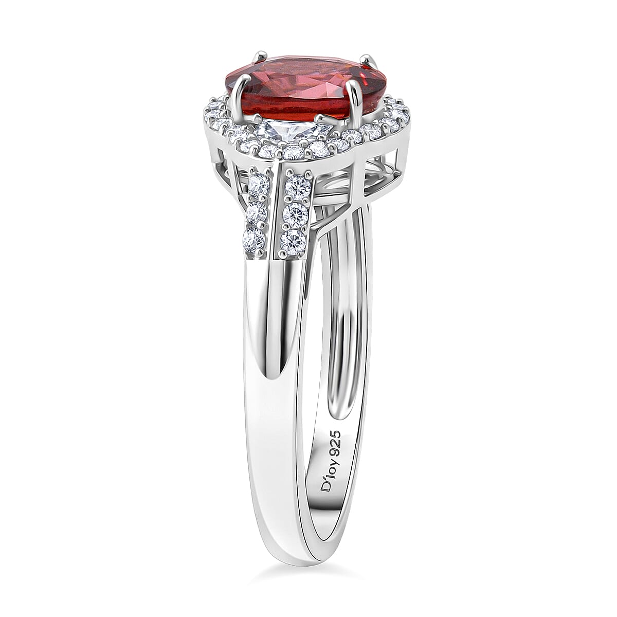 D'Joy Premium Pink Zircon and White Zircon 2.65 ctw Regal Heritage Ring in Rhodium Over Sterling Silver (Size 7.0) image number 3