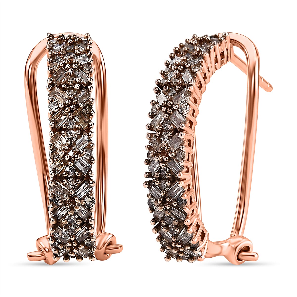 D'Joy Natural Champagne Diamond Royal Crossfire Earring
