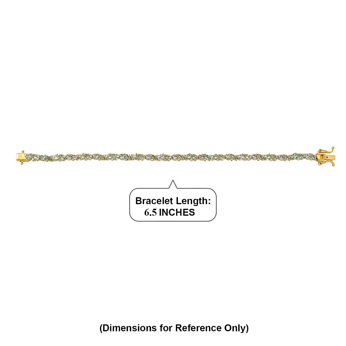 D'Joy Premium Tanzanian Mint Garnet and Moissanite 6.40 ctw Leaf Link Bracelet in 18K Vermeil Yellow Gold Over Sterling Silver (6.50 In) image number 4