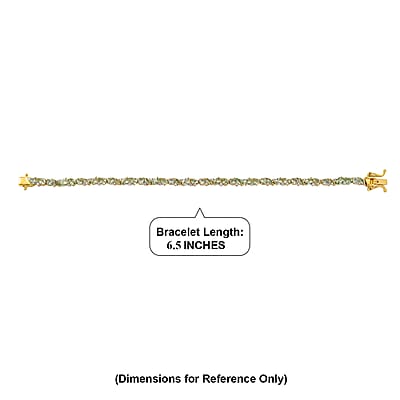 D'Joy Premium Tanzanian Mint Garnet and Moissanite 6.40 ctw Leaf Link Bracelet in 18K Vermeil Yellow Gold Over Sterling Silver (6.50 In)