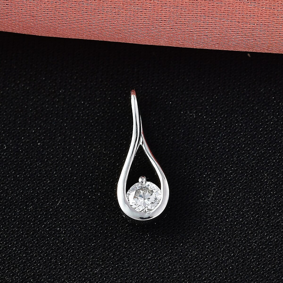D'Joy Lab Grown Diamond G-H SI 0.20 ctw Pendant Without Chain in Rhodium Over Sterling Silver (Del. In 10-12 Days) image number 1