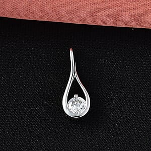 D'Joy Lab Grown Diamond G-H SI 0.20 ctw Pendant Without Chain in Rhodium Over Sterling Silver (Del. In 10-12 Days)