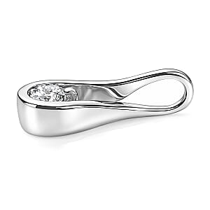 D'Joy Lab Grown Diamond G-H SI 0.20 ctw Pendant Without Chain in Rhodium Over Sterling Silver (Del. In 10-12 Days)