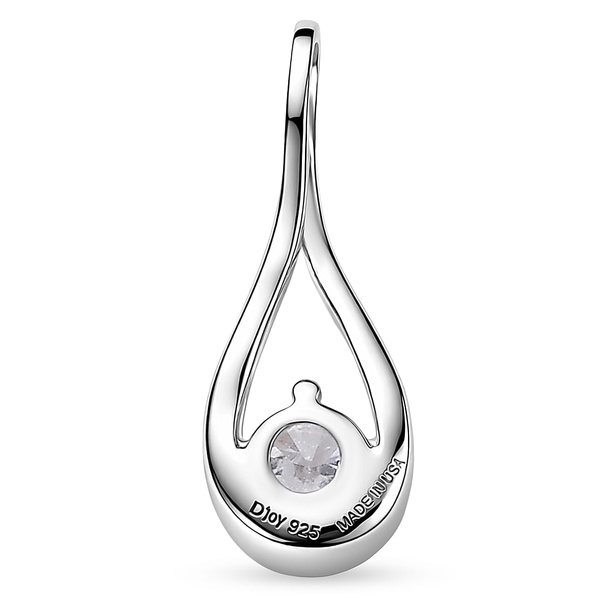 D'Joy Lab Grown Diamond G-H SI 0.20 ctw Pendant Without Chain in Rhodium Over Sterling Silver (Del. In 10-12 Days)