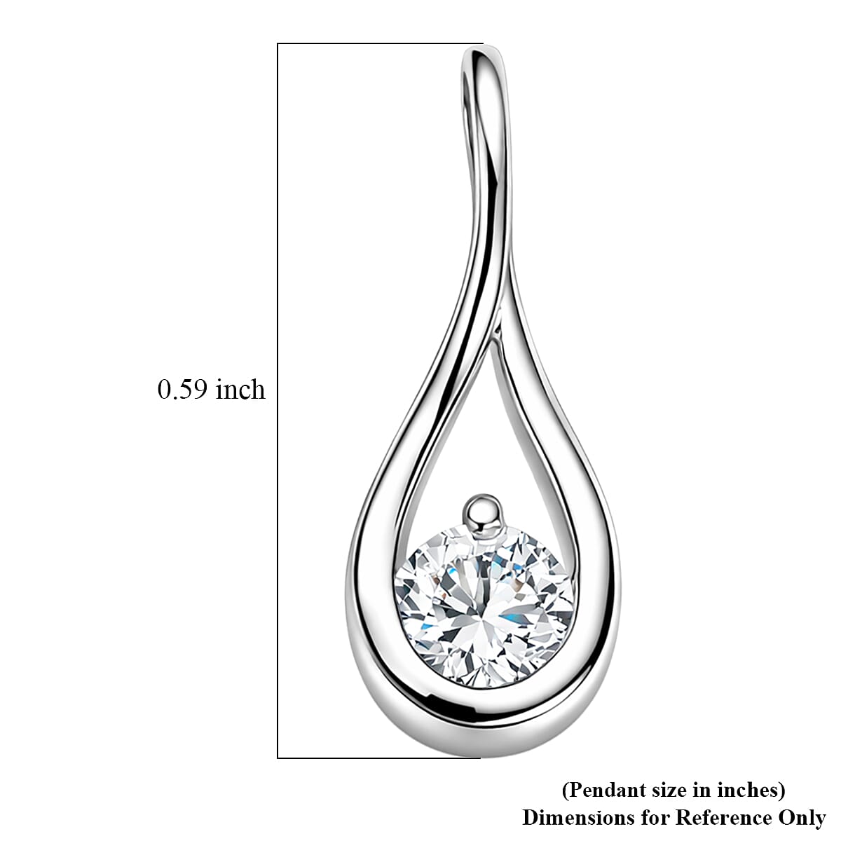 D'Joy Lab Grown Diamond G-H SI 0.20 ctw Pendant Without Chain in Rhodium Over Sterling Silver (Del. In 10-12 Days)