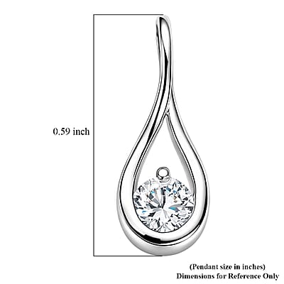 Luxuriant Lab Grown Diamond G-H SI 0.20 ctw Pendant Without Chain in Rhodium Over Sterling Silver