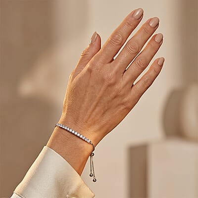D'Joy Lab Grown Diamond G-H SI 0.50 ctw Bracelet in Rhodium Over Sterling Silver (7.25 In) (Del. In 10-12 Days)