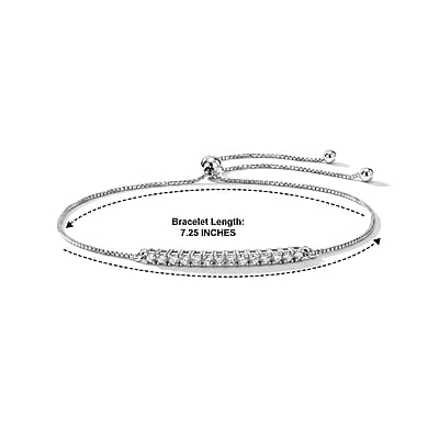 D'Joy Lab Grown Diamond G-H SI 0.50 ctw Bracelet in Rhodium Over Sterling Silver (7.25 In) (Del. In 10-12 Days)