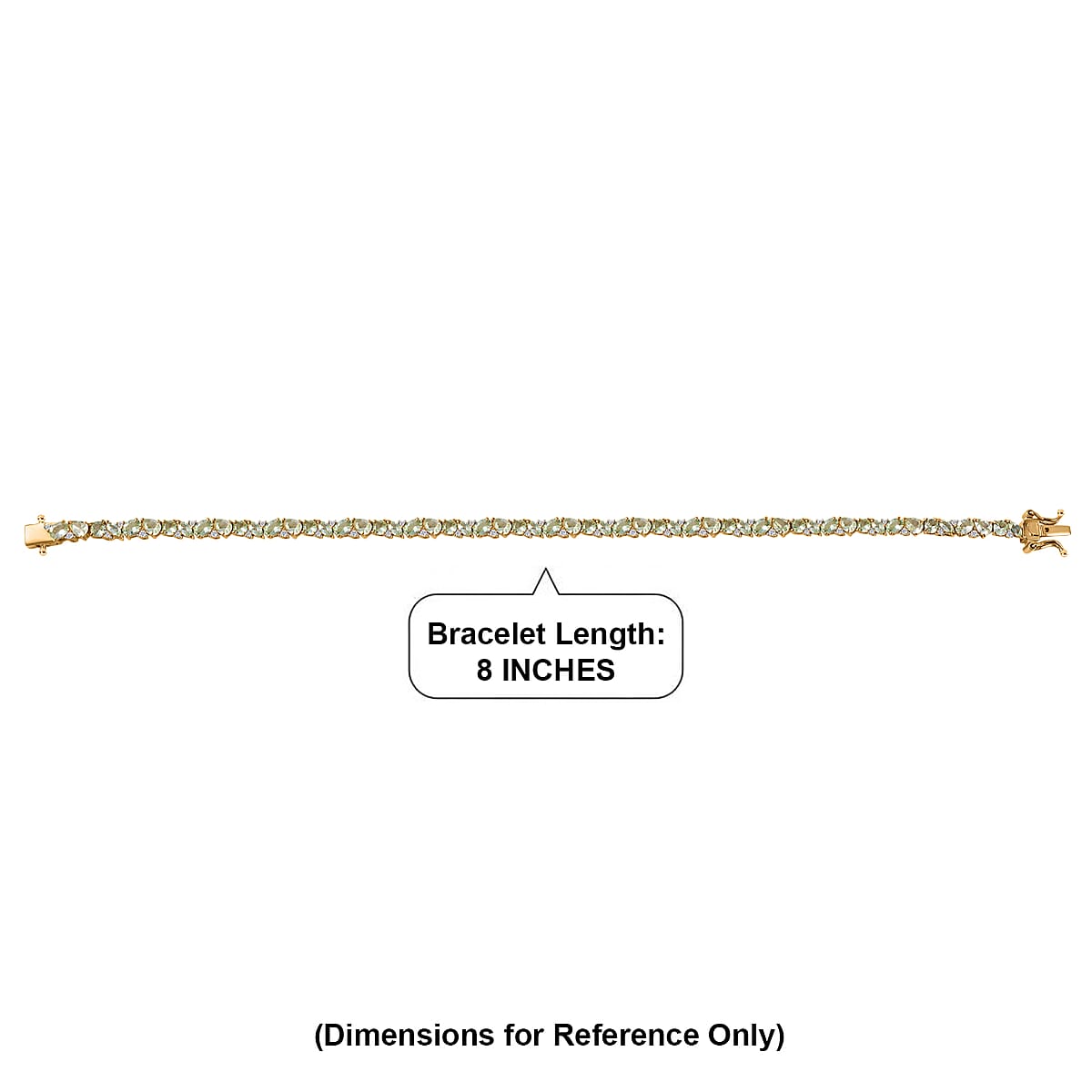 D'Joy Premium Tanzanian Mint Garnet and Moissanite 8.85 ctw Leaf Link Bracelet in 18K Vermeil Yellow Gold Over Sterling Silver (8.00 In) image number 4