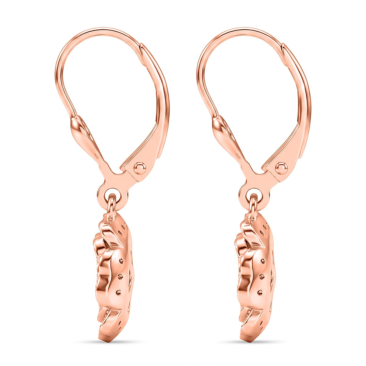 D'Joy Rought Cut Natural Pink Diamond 0.40 ctw Eternal Bloom Statement Earrings in 18K Vermeil Rose Gold Over Sterling Silver image number 3