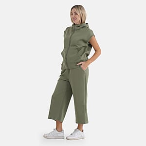 La Marey Green 2 Pieces Scuba Knit Lounge Set - S/M