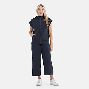 La Marey Navy 2 Pieces Scuba Knit Lounge Set - S/M