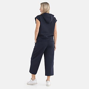 La Marey Navy 2 Pieces Scuba Knit Lounge Set - S/M