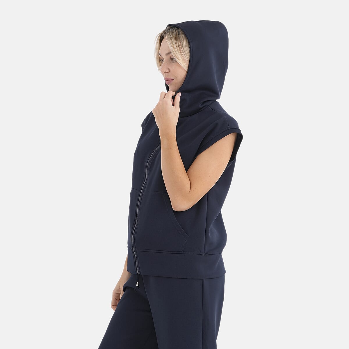 La Marey Navy 2 Pieces Scuba Knit Lounge Set - S/M image number 4