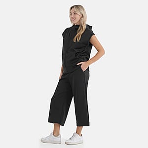 La Marey Dark Gray 2 Pieces Scuba Knit Lounge Set - S/M