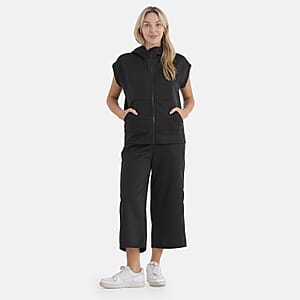 La Marey Dark Gray 2 Pieces Scuba Knit Lounge Set - L/XL