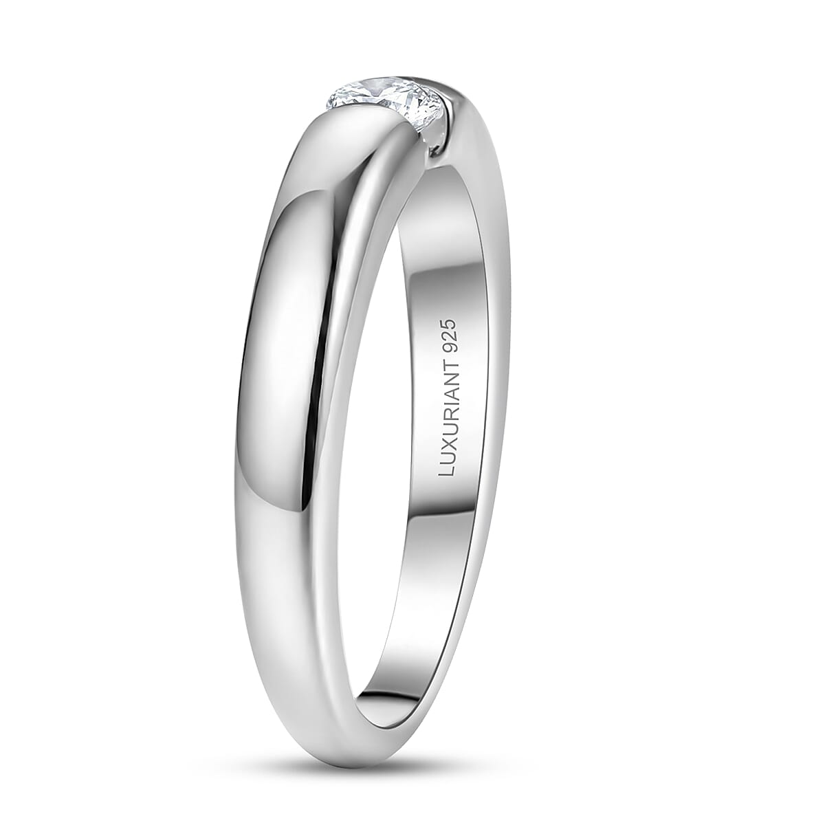 Luxuriant Lab Grown Diamond G-H, SI 0.15 ctw Ring in Rhodium Over Sterling Silver (Size 5.0) image number 2