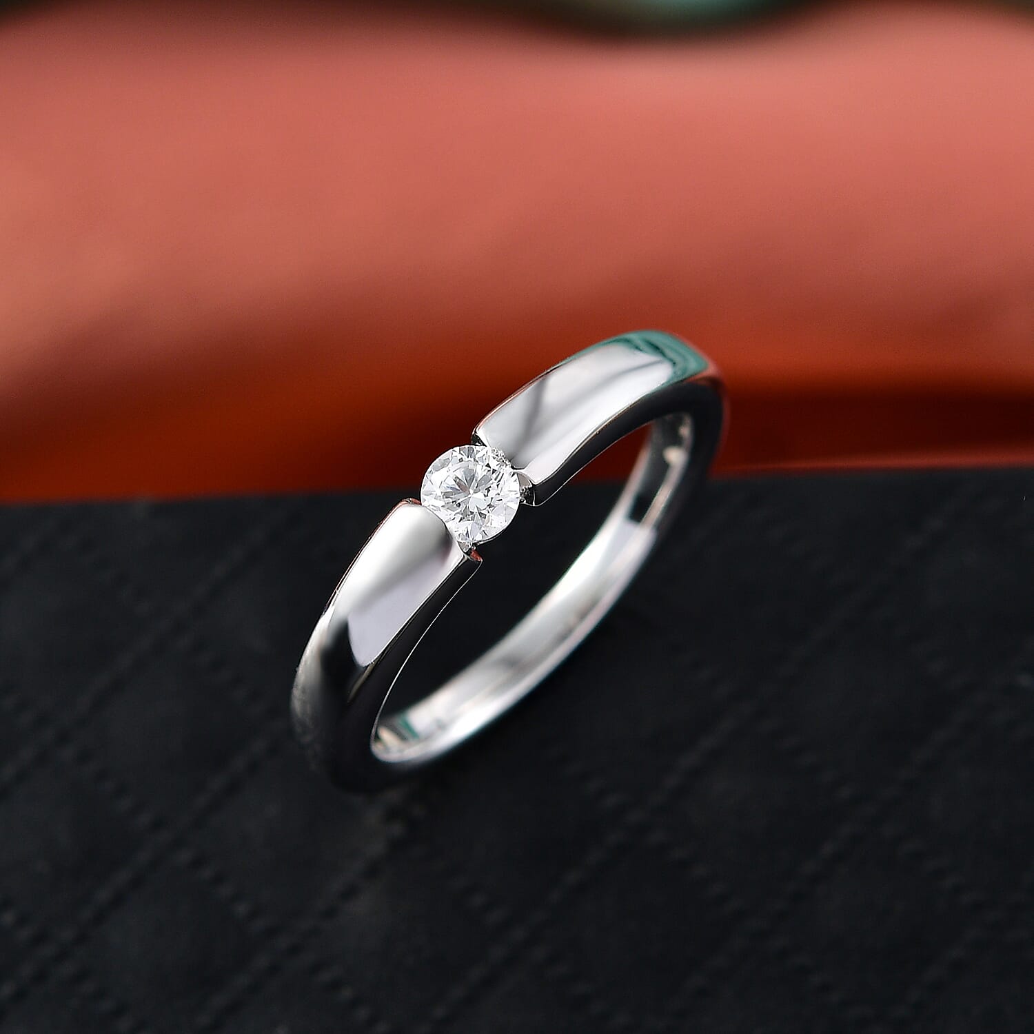 Luxuriant Lab Grown Diamond G-H, SI 0.15 ctw Ring in Rhodium Over Sterling Silver (Size 6.0)