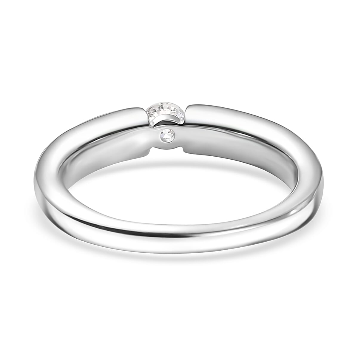 Luxuriant Lab Grown Diamond G-H, SI 0.15 ctw Ring in Rhodium Over Sterling Silver (Size 6.0)