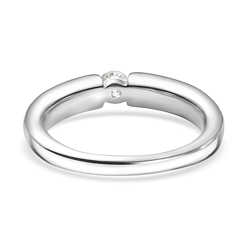 Luxuriant Lab Grown Diamond G-H, SI 0.15 ctw Ring in Rhodium Over Sterling Silver (Size 7.0)