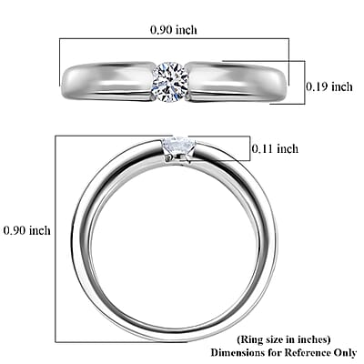 Luxuriant Lab Grown Diamond G-H, SI 0.15 ctw Ring in Rhodium Over Sterling Silver (Size 7.0)