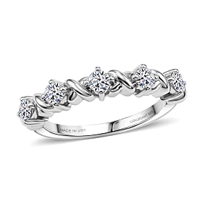 Luxuriant Lab Grown Diamond G-H SI 0.50 ctw Ring in Rhodium Over Sterling Silver (Size 5.0) (Del. In 10-12 Days)