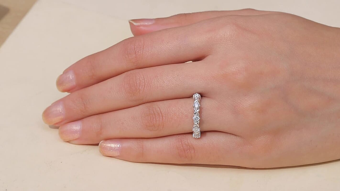 Luxuriant Lab Grown Diamond G-H SI 0.50 ctw Ring in Rhodium Over Sterling Silver