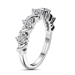 Luxuriant Lab Grown Diamond G-H SI 0.50 ctw Ring in Rhodium Over Sterling Silver (Size 5.0) (Del. In 10-12 Days)