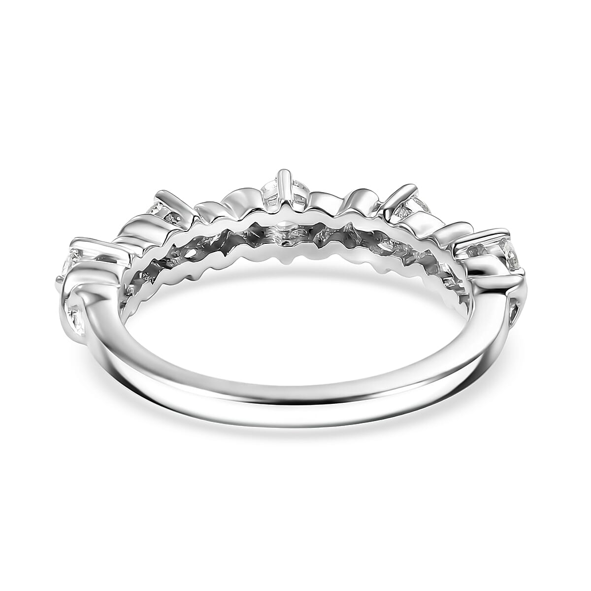 Luxuriant Lab Grown Diamond G-H SI 0.50 ctw Ring in Rhodium Over Sterling Silver (Size 5.0) (Del. In 10-12 Days) image number 4