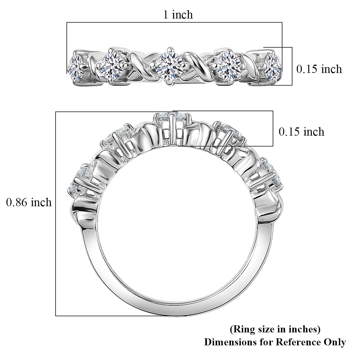 Luxuriant Lab Grown Diamond G-H SI 0.50 ctw Ring in Rhodium Over Sterling Silver (Size 5.0) (Del. In 10-12 Days) image number 5