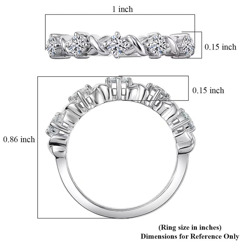 Luxuriant Lab Grown Diamond G-H SI 0.50 ctw Ring in Rhodium Over Sterling Silver (Size 5.0)