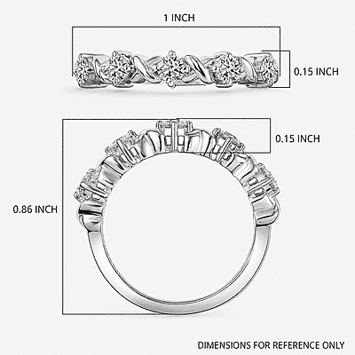 Luxuriant Lab Grown Diamond G-H SI 0.50 ctw Ring in Rhodium Over Sterling Silver (Size 5.0) (Del. In 10-12 Days)