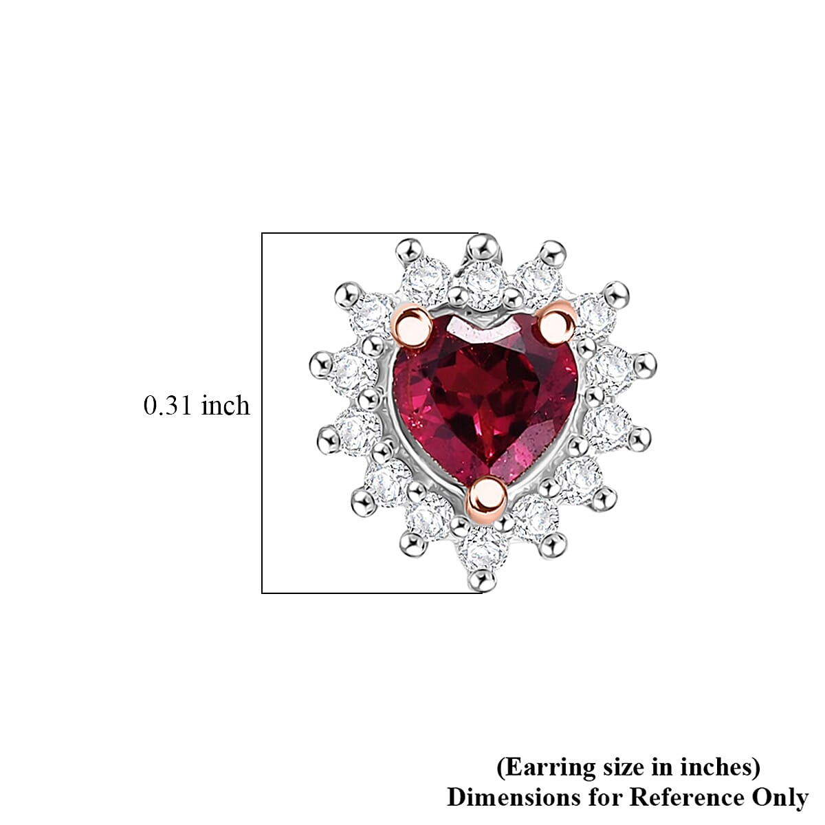 Premium Malawi Magenta Garnet and Luxuriant Lab Grown Diamond G-H SI 0.90 ctw Crown Affair Earrings in 18K Vermeil Rose Gold Over Sterling Silver