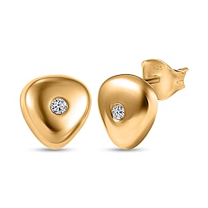 D'Joy Lab Grown Diamond 0.07 ctw Stud Earrings in 18K Vermeil YG Over Sterling Silver (Del. In 10-12 Days)