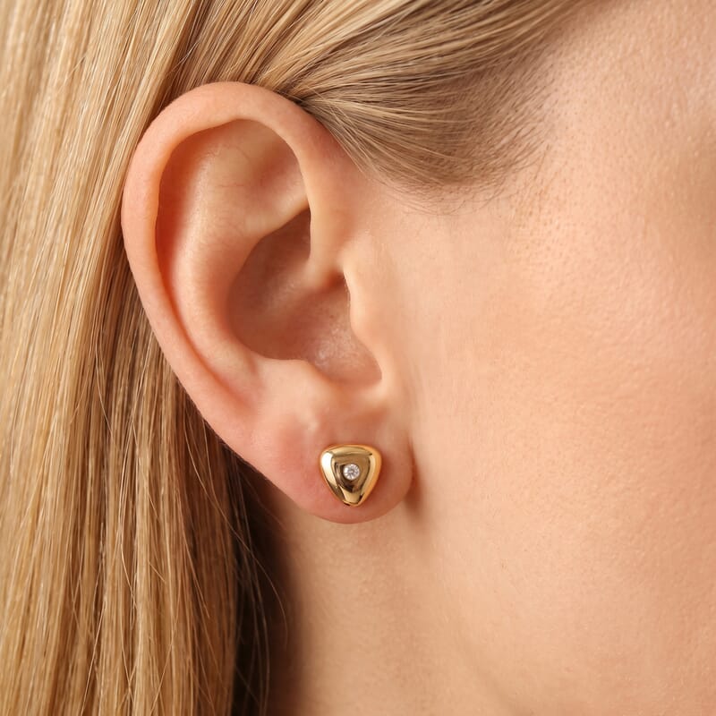 D'Joy Lab Grown Diamond 0.07 ctw Stud Earrings in 18K Vermeil YG Over Sterling Silver
