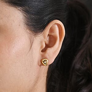 D'Joy Lab Grown Diamond 0.07 ctw Stud Earrings in 18K Vermeil YG Over Sterling Silver (Del. In 10-12 Days)