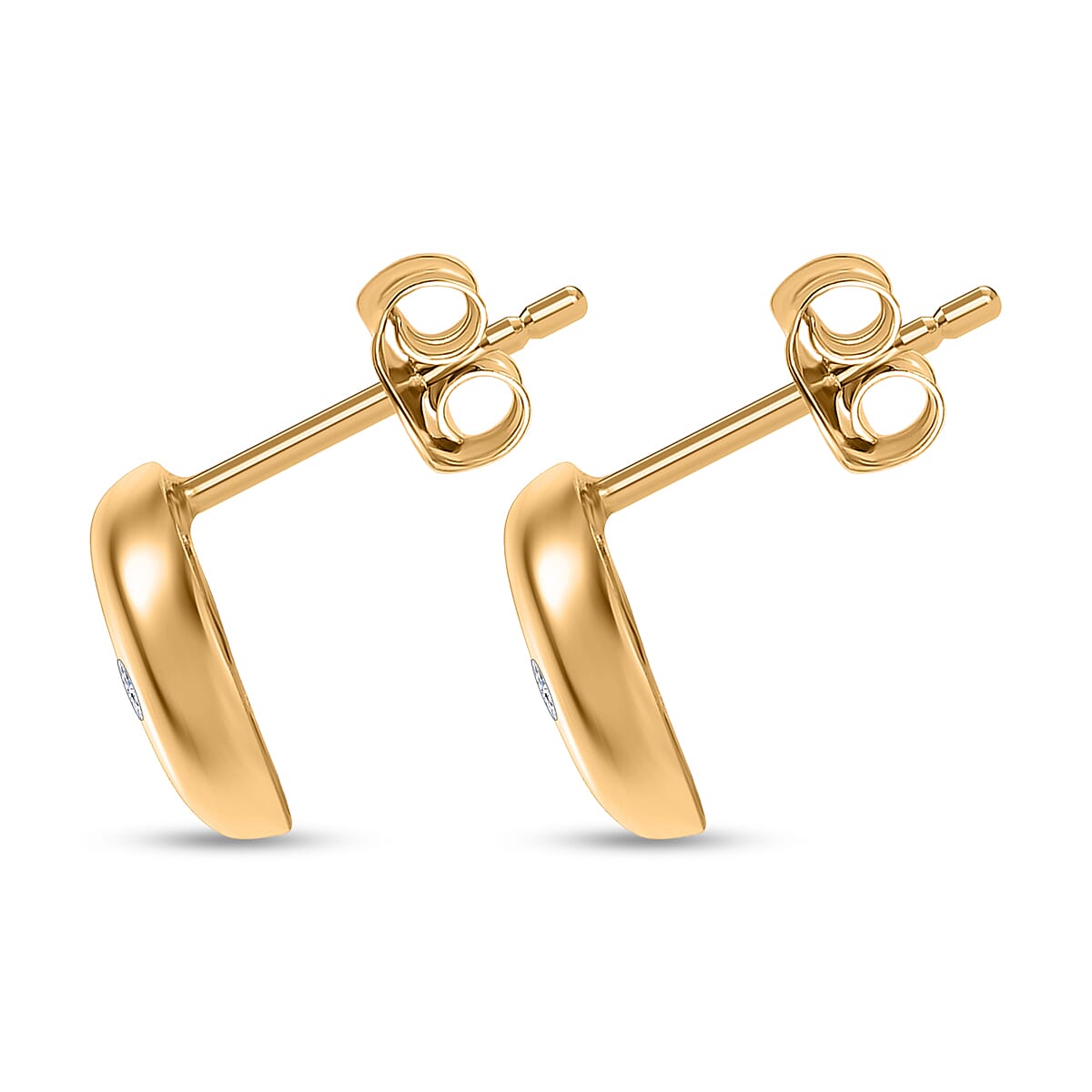 D'Joy Lab Grown Diamond 0.07 ctw Stud Earrings in 18K Vermeil YG Over Sterling Silver (Del. In 10-12 Days) image number 3