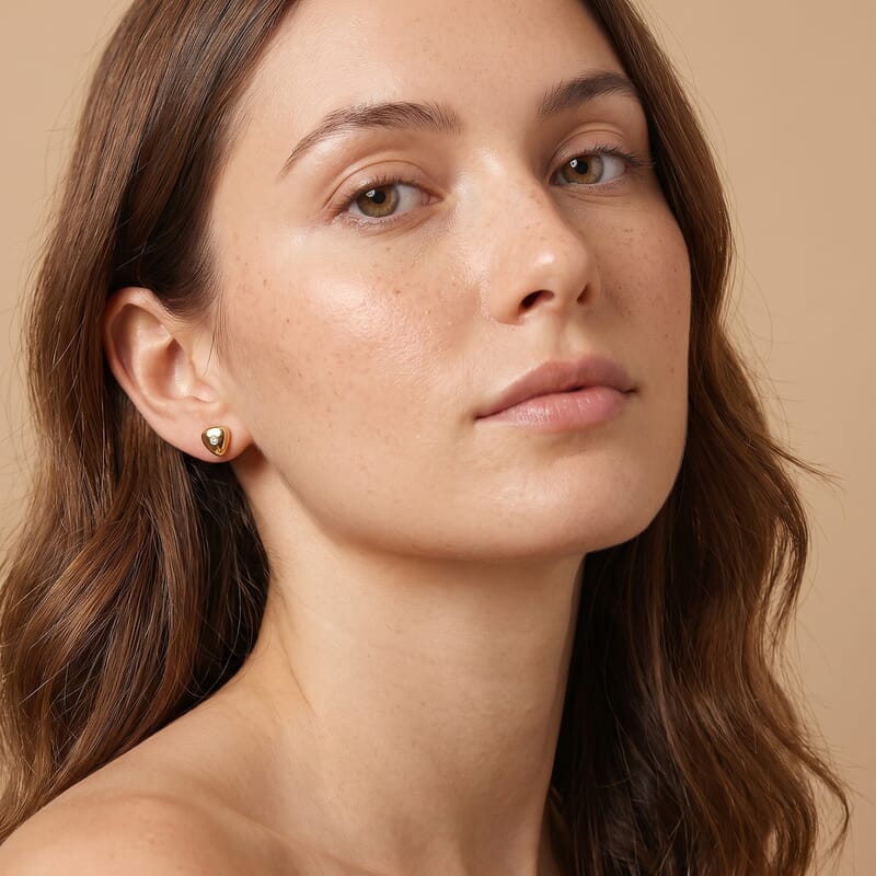 D'Joy Lab Grown Diamond 0.07 ctw Stud Earrings in 18K Vermeil YG Over Sterling Silver