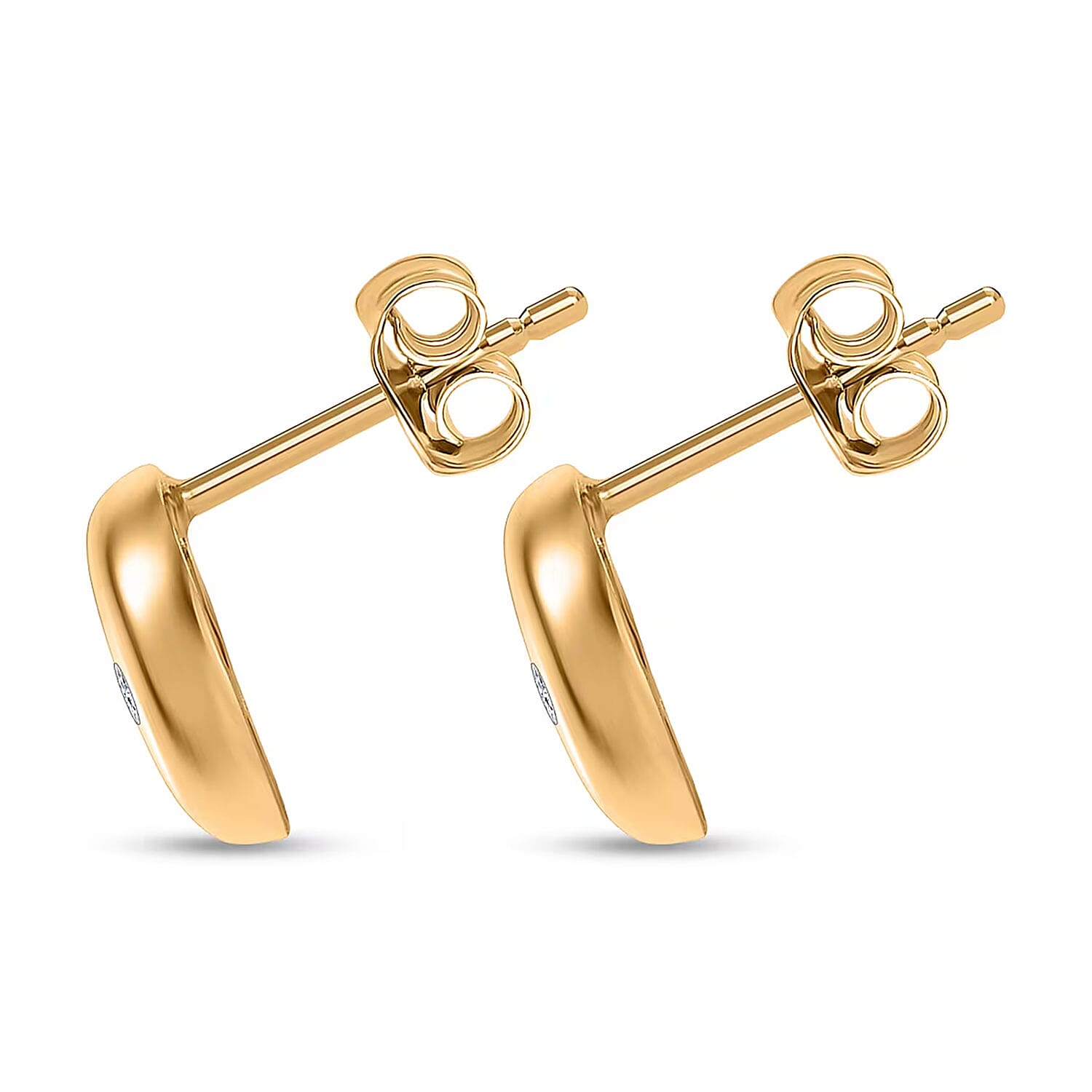 D'Joy Lab Grown Diamond 0.07 ctw Stud Earrings in 18K Vermeil YG Over Sterling Silver (Del. In 10-12 Days)