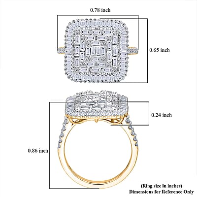 Luxuriant Lab Grown Diamond G-H SI 1.50 ctw Geometric Lattice Ring in 18K Vermeil Yellow Gold Over Sterling Silver (Size 10.0)